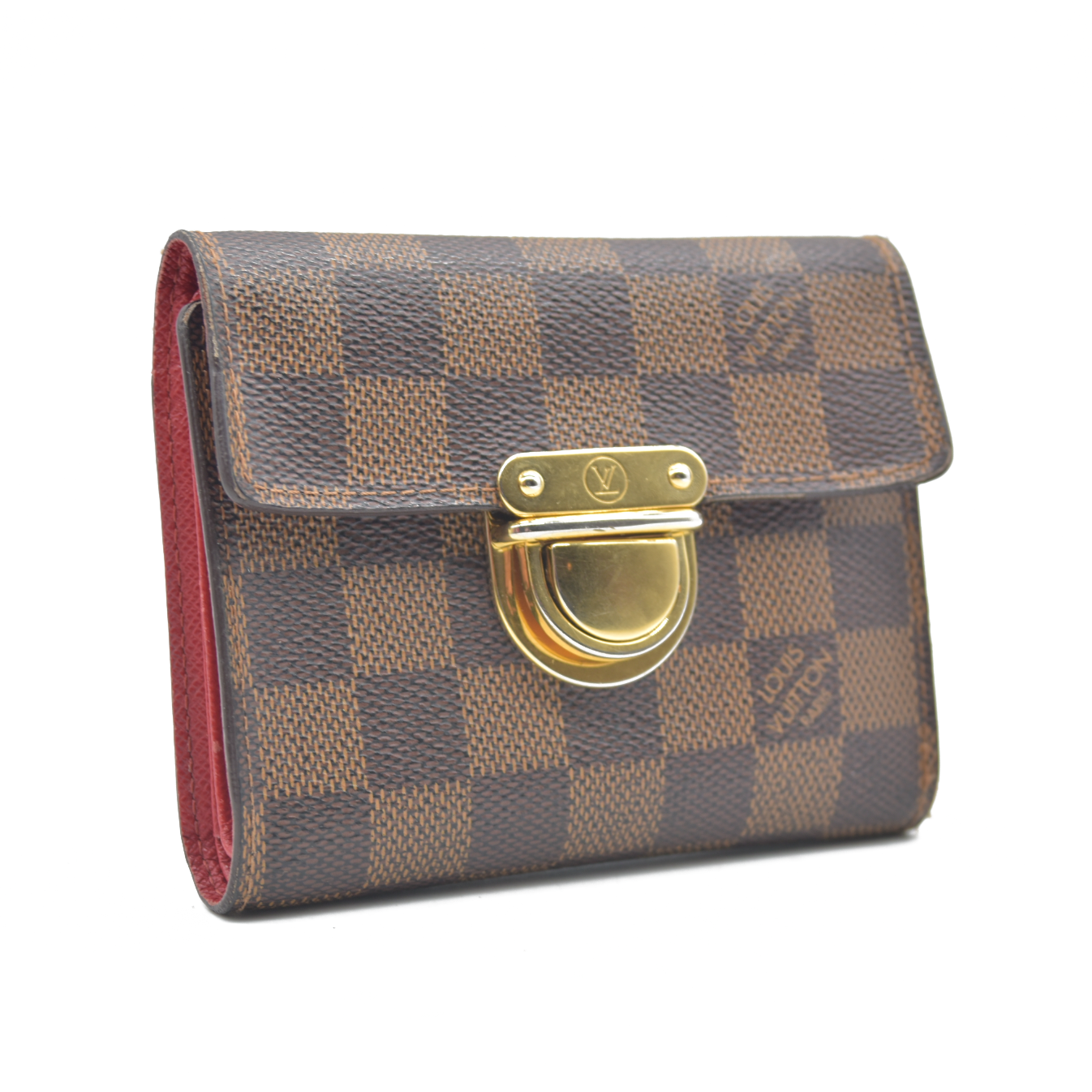 $705 CA1005 2005 Louis Vuitton Damier Ebene Koala Compact Wallet