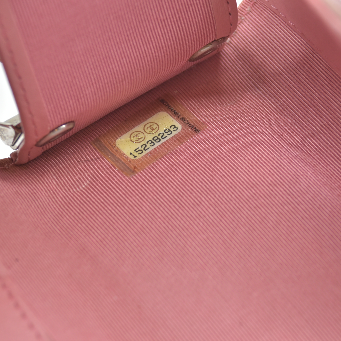 $675 2012 CHANEL Lambskin Quilted 6 Key Holder Pink