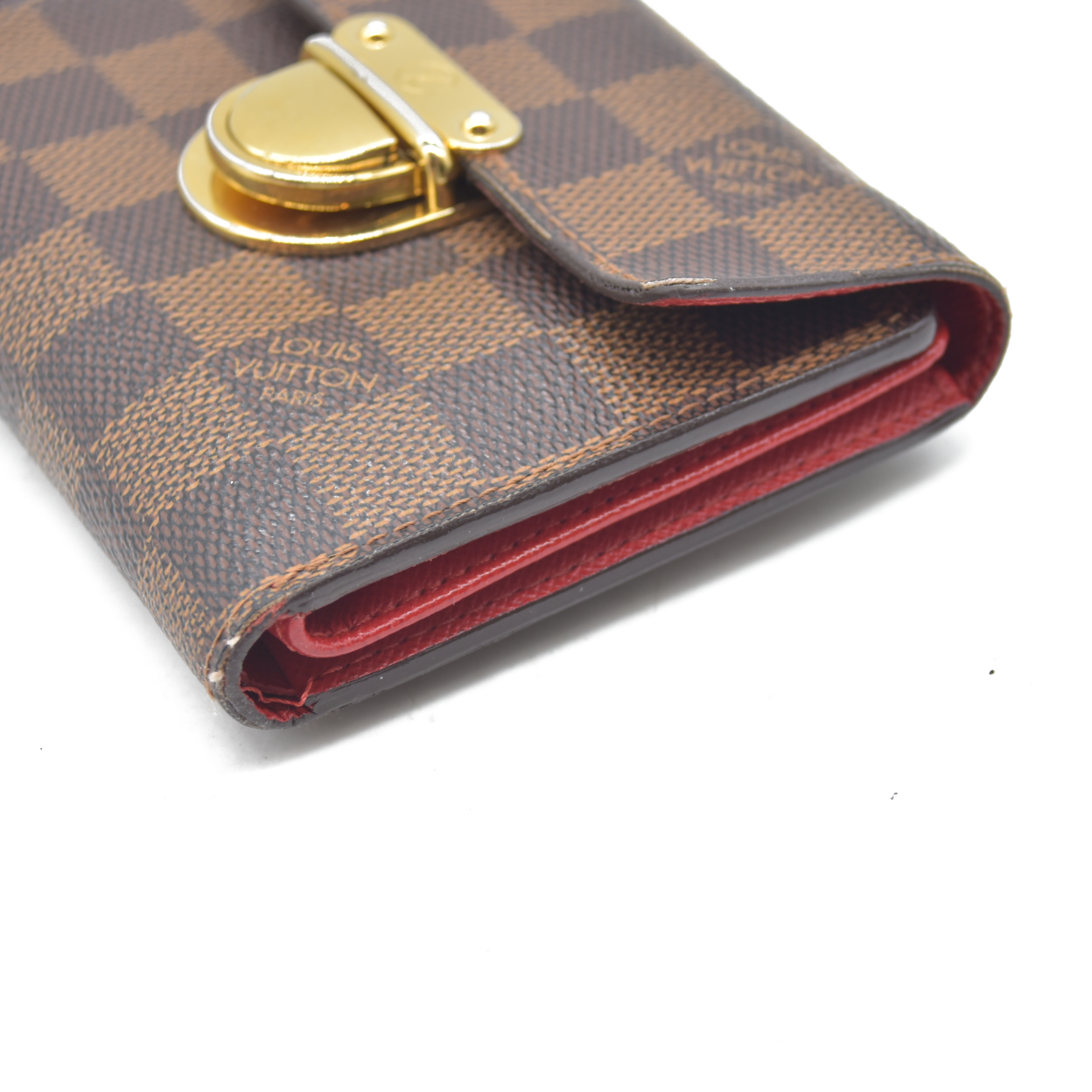 $705 CA1005 2005 Louis Vuitton Damier Ebene Koala Compact Wallet