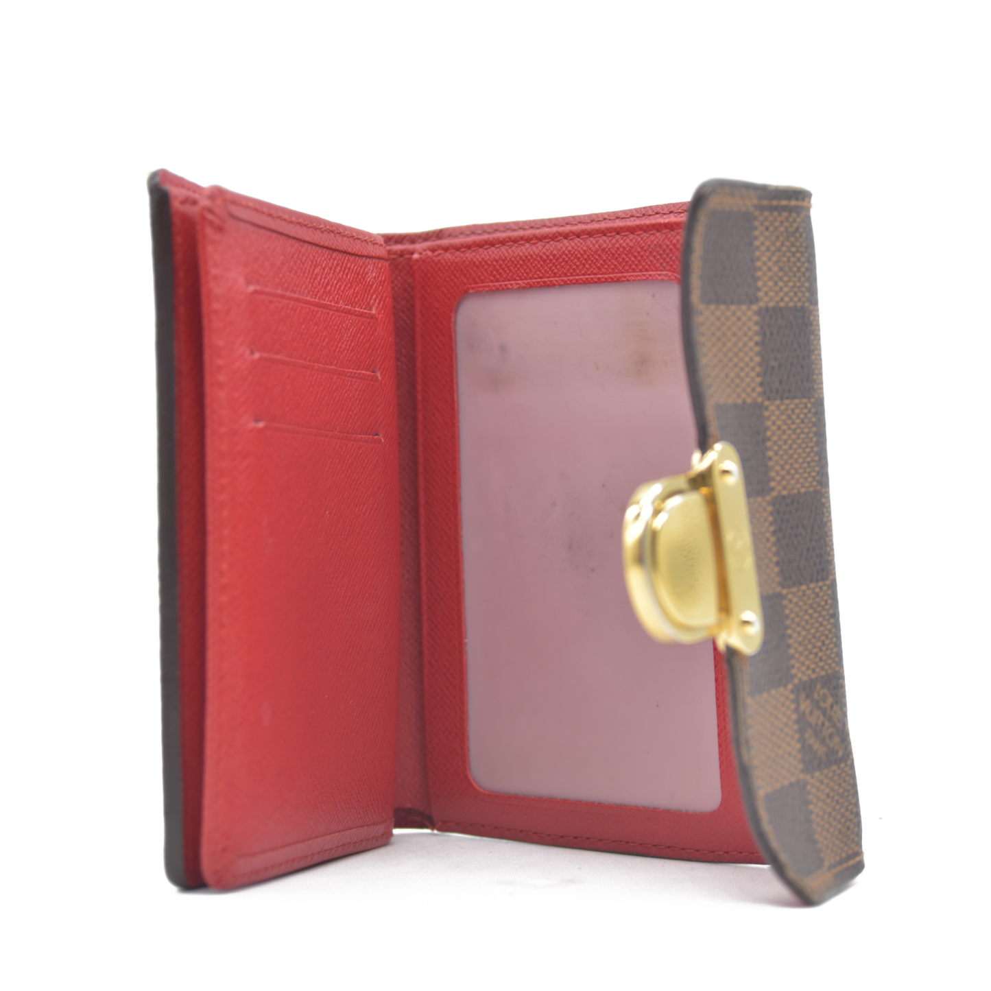 $705 CA1005 2005 Louis Vuitton Damier Ebene Koala Compact Wallet