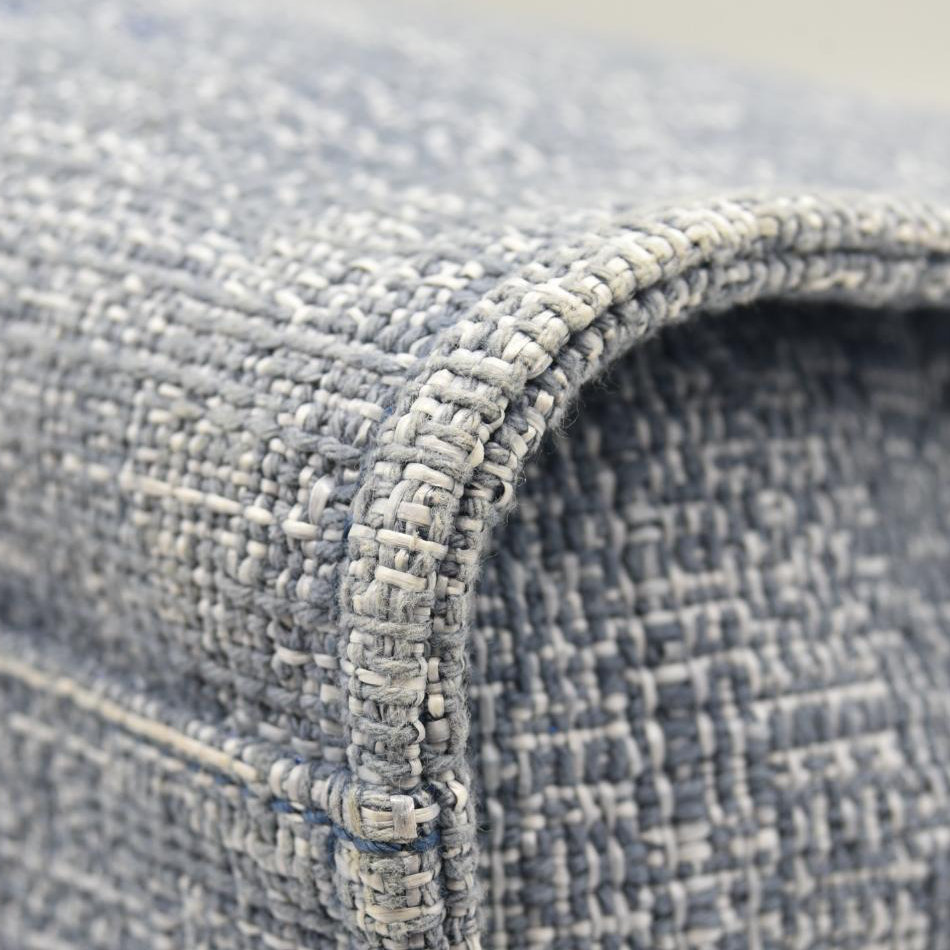 CHANEL Woven Straw Raffia Medium Deauville Tote Blue 25*