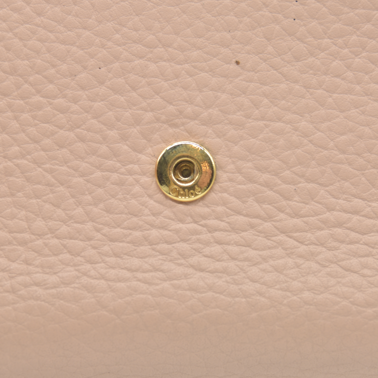 $595 2020 Chloe Alphabet Leather Mini Trifold Wallet Cement Pink with C Charm