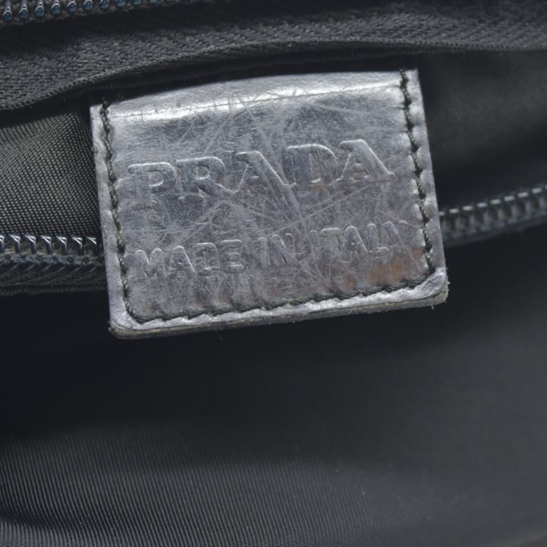 $825 Prada Black Tessuto Nylon Medium Pouch Clutch Bag