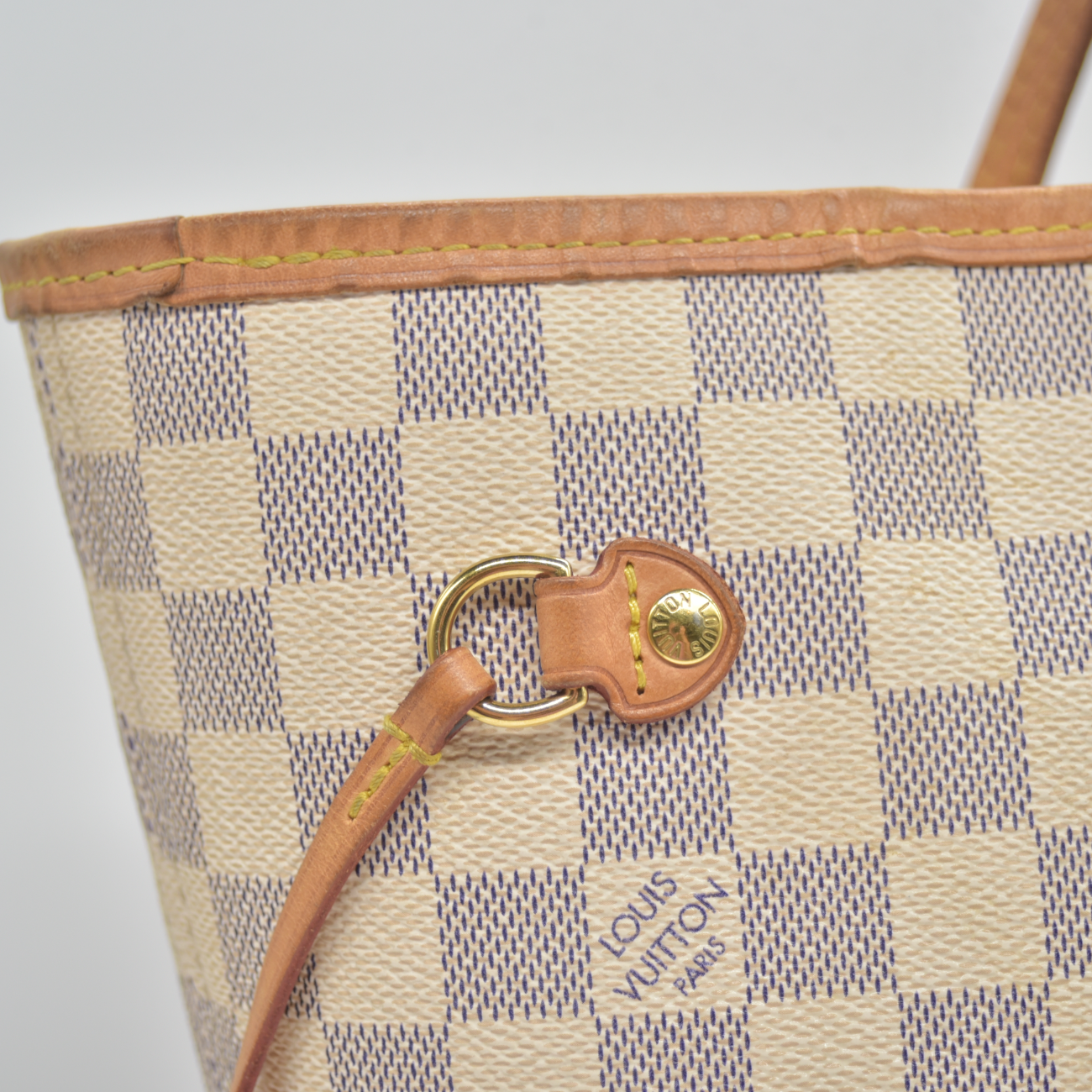 $2240 Louis Vuitton Damier Azur Neverfull MM RFID