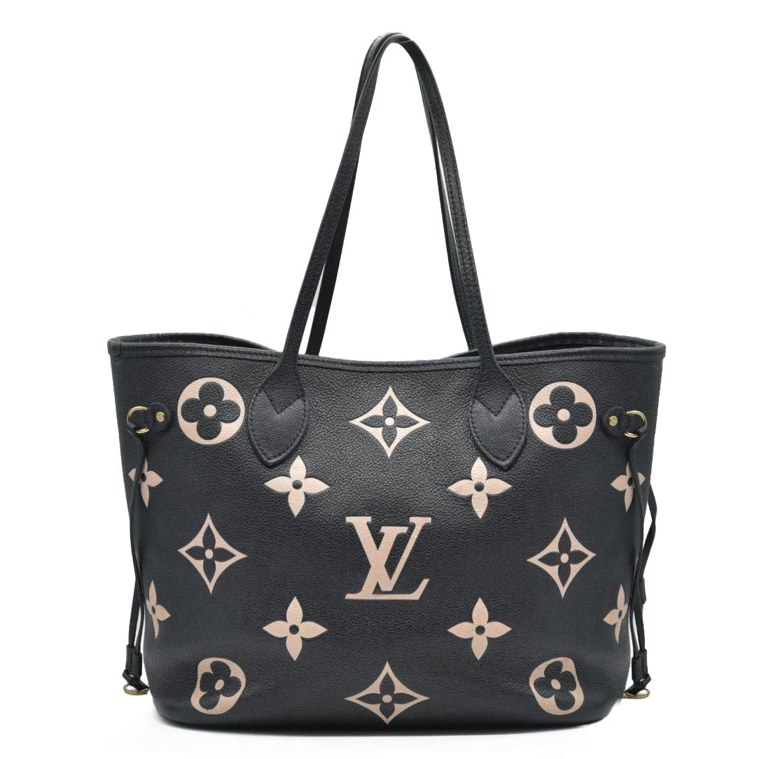 $3050 Louis Vuitton Neverfull NM Tote Bicolor Monogram Empreinte Giant MM