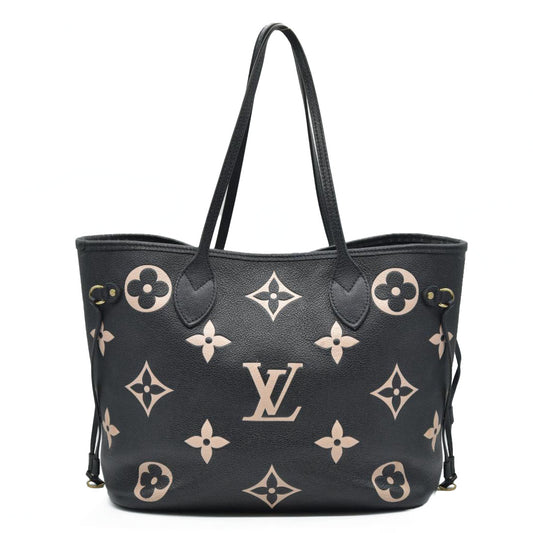 $3050 Louis Vuitton Neverfull NM Tote Bicolor Monogram Empreinte Giant MM