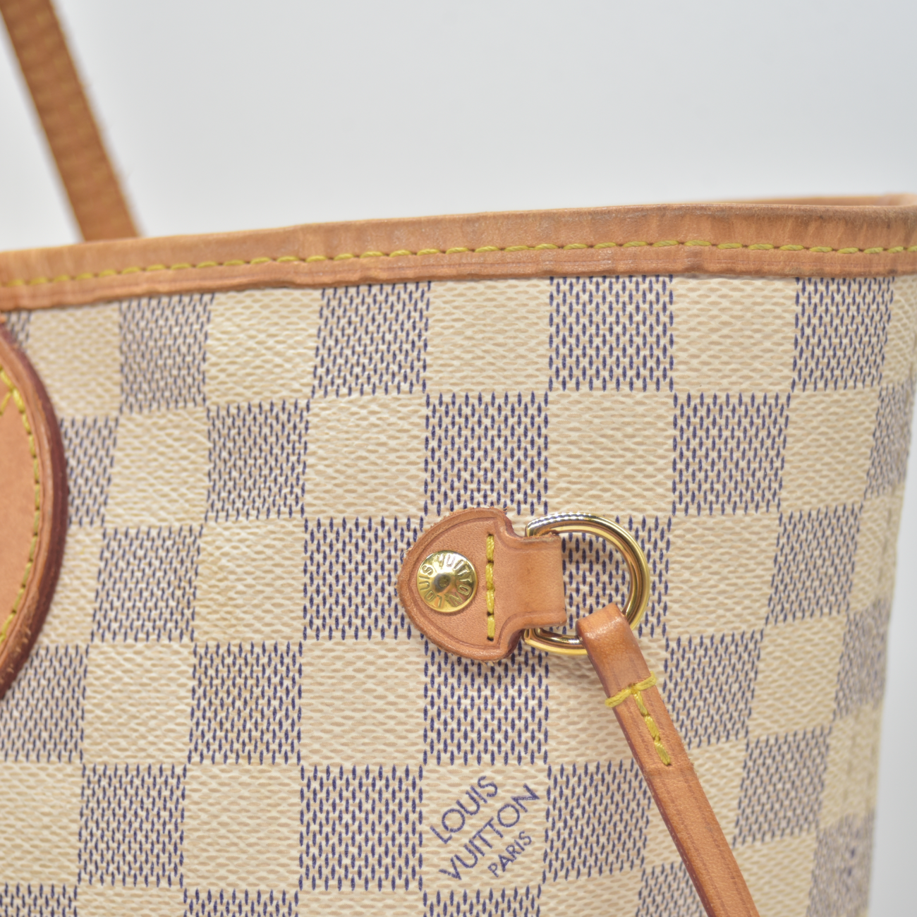 $2240 Louis Vuitton Damier Azur Neverfull MM RFID