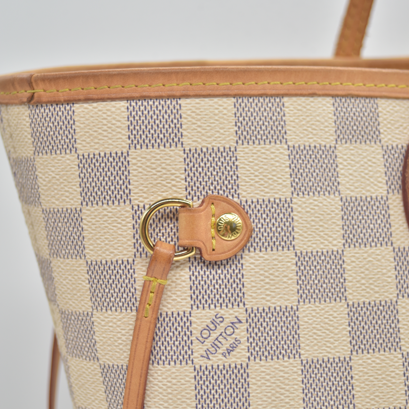 $2240 Louis Vuitton Damier Azur Neverfull MM RFID