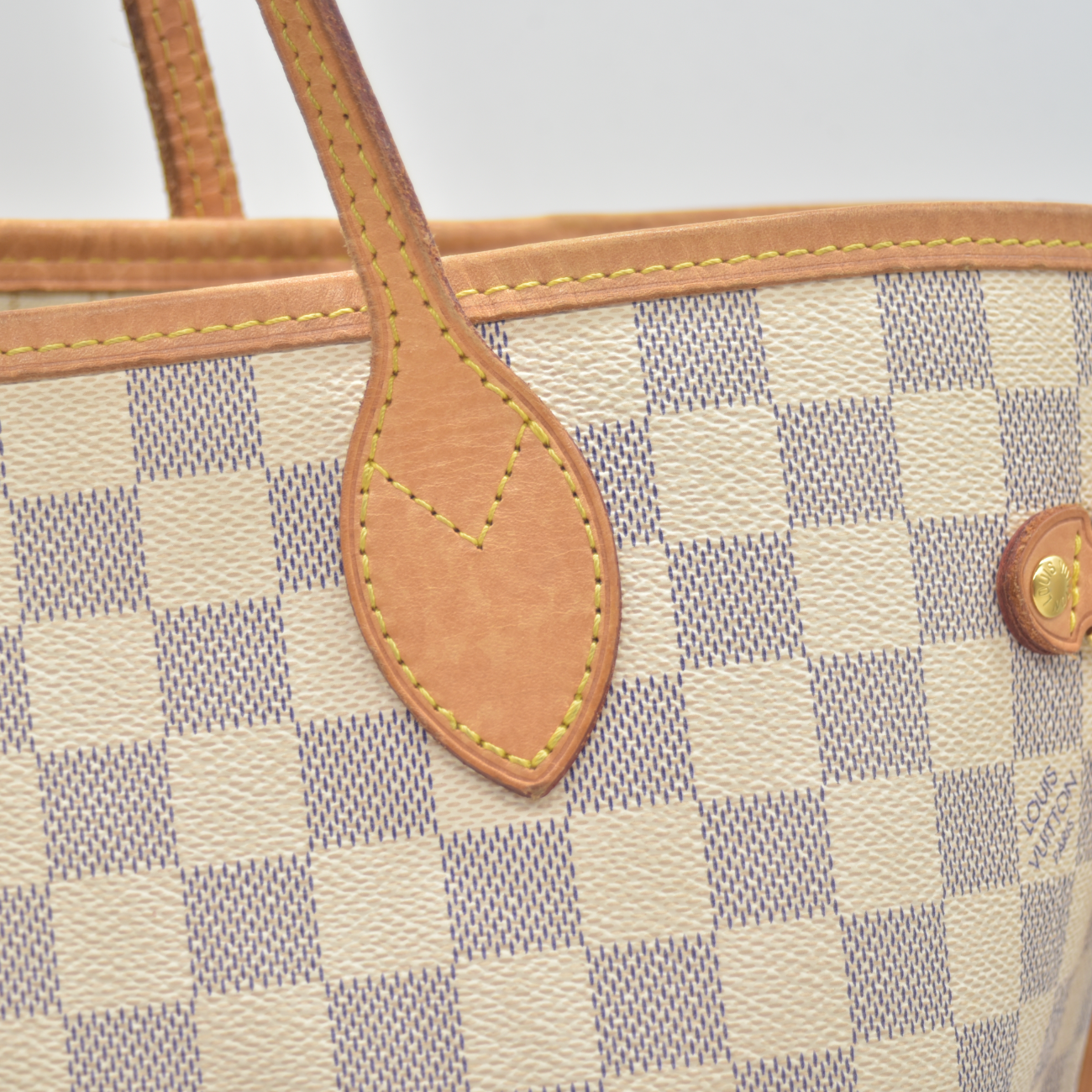 $2240 Louis Vuitton Damier Azur Neverfull MM RFID