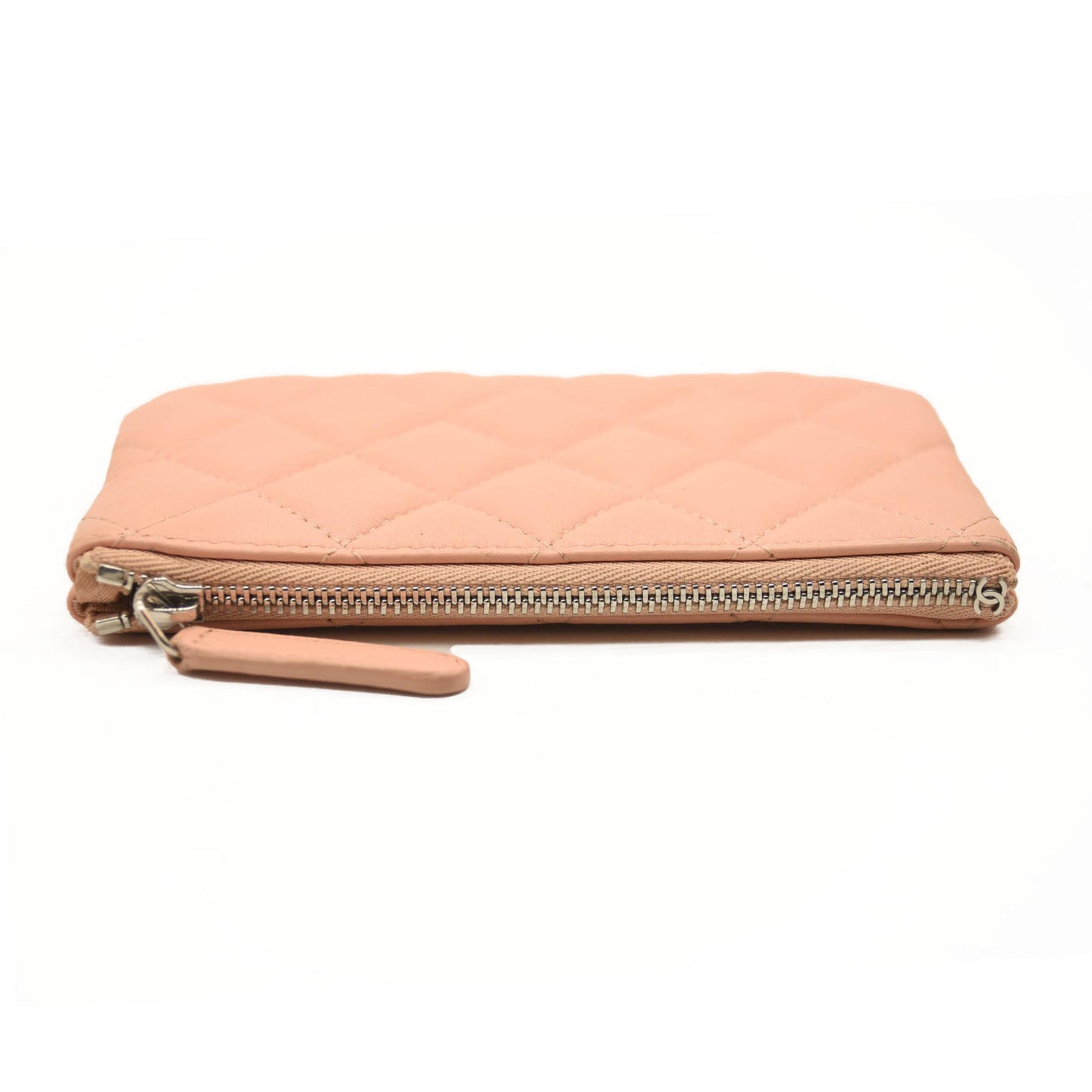 CHANEL Lambskin Quilted Small Cosmetic Pouch Pink
