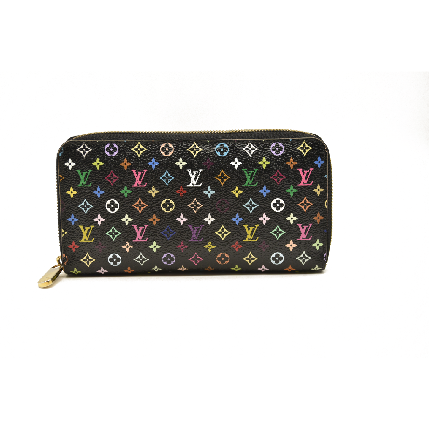 Louis Vuitton  Monogram Multicolor Murakami Zippy Wallet Black Fuchsia
