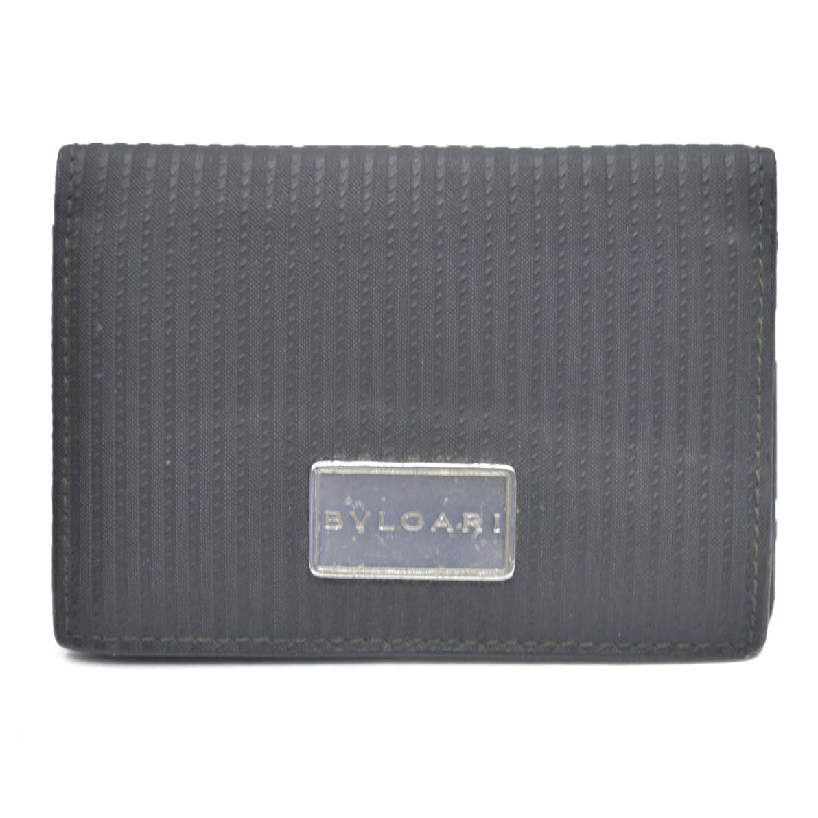 AUCTION $545 BVLGARI Millerige Leather Card Case Black