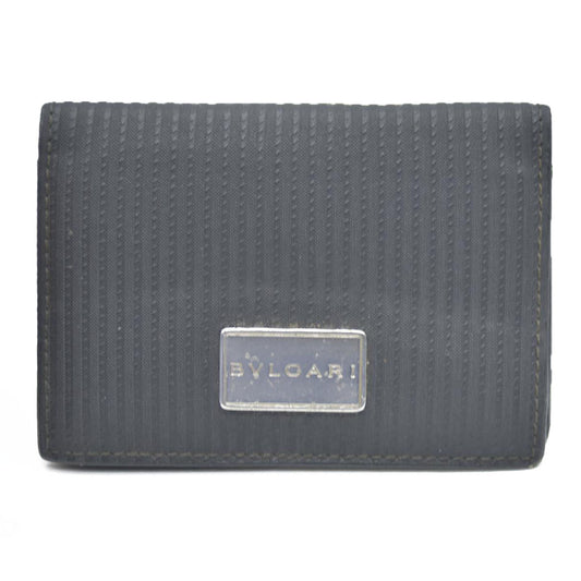 AUCTION $545 BVLGARI Millerige Leather Card Case Black