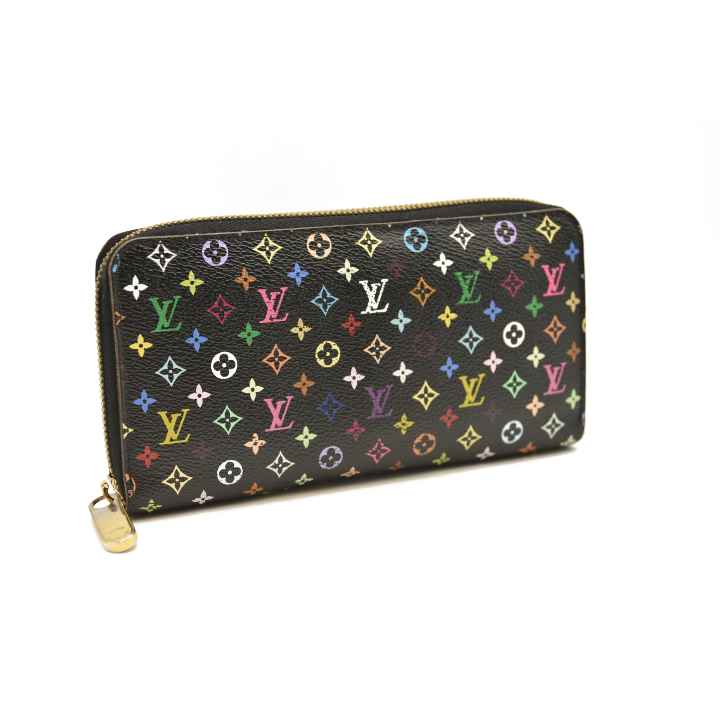 Louis Vuitton  Monogram Multicolor Murakami Zippy Wallet Black Fuchsia