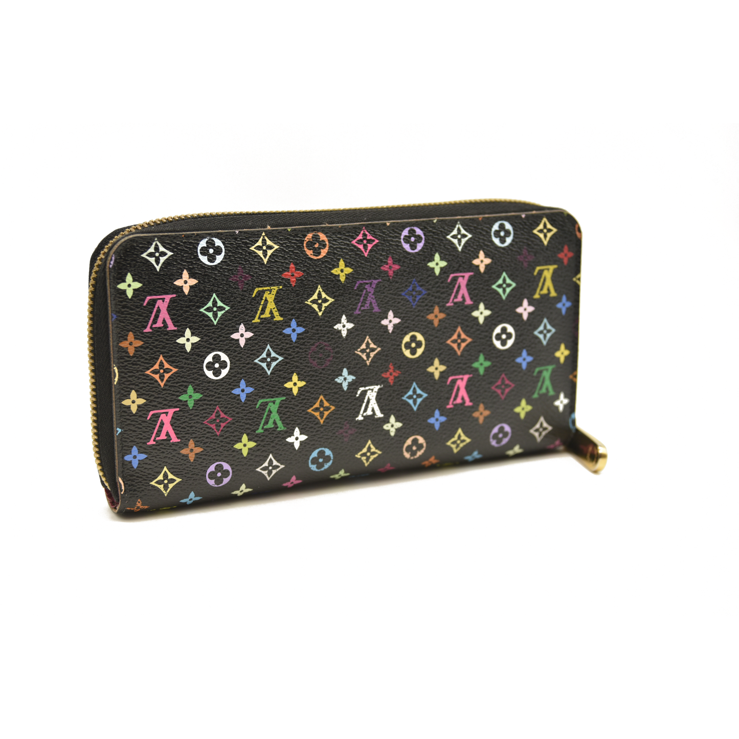 Louis Vuitton  Monogram Multicolor Murakami Zippy Wallet Black Fuchsia