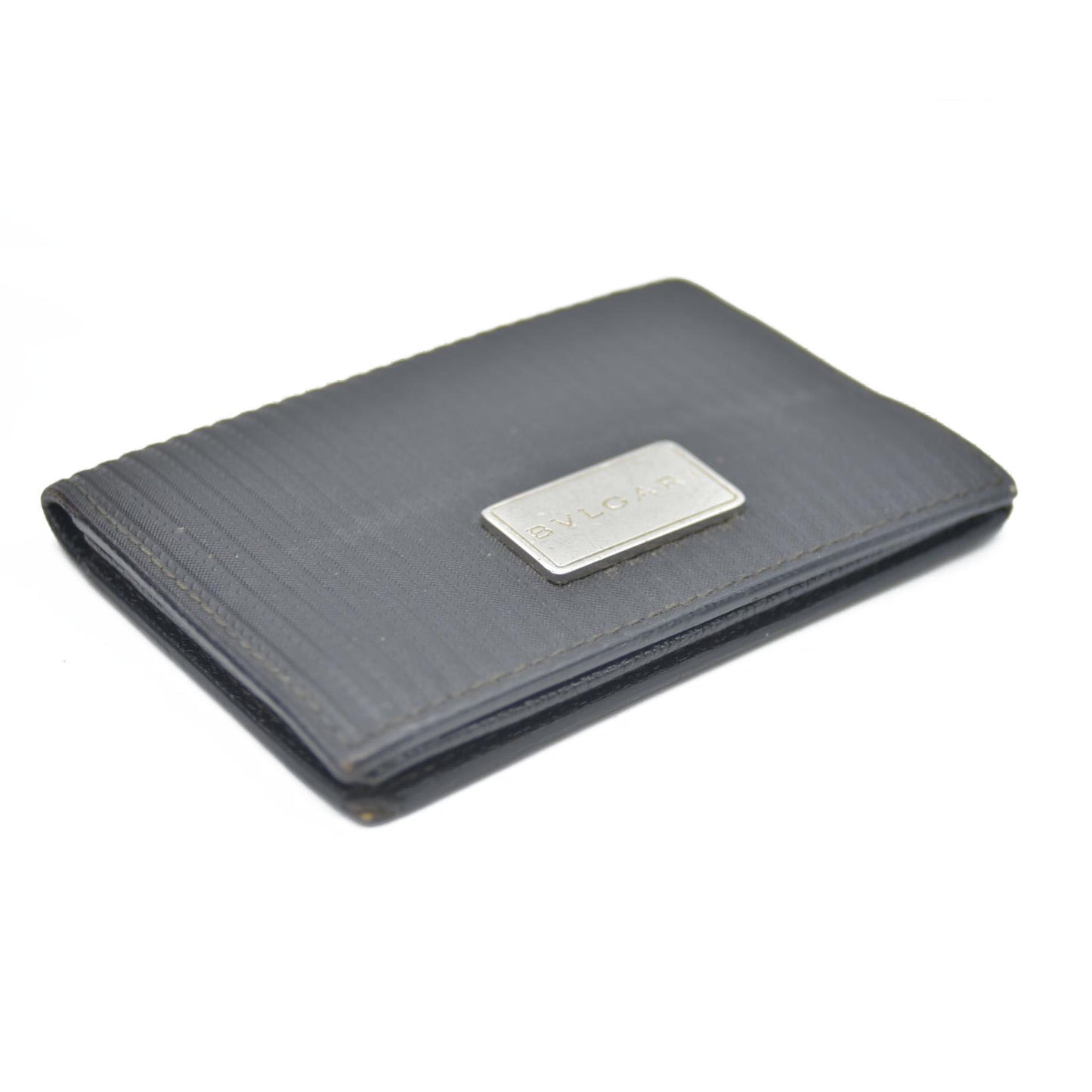 AUCTION $545 BVLGARI Millerige Leather Card Case Black