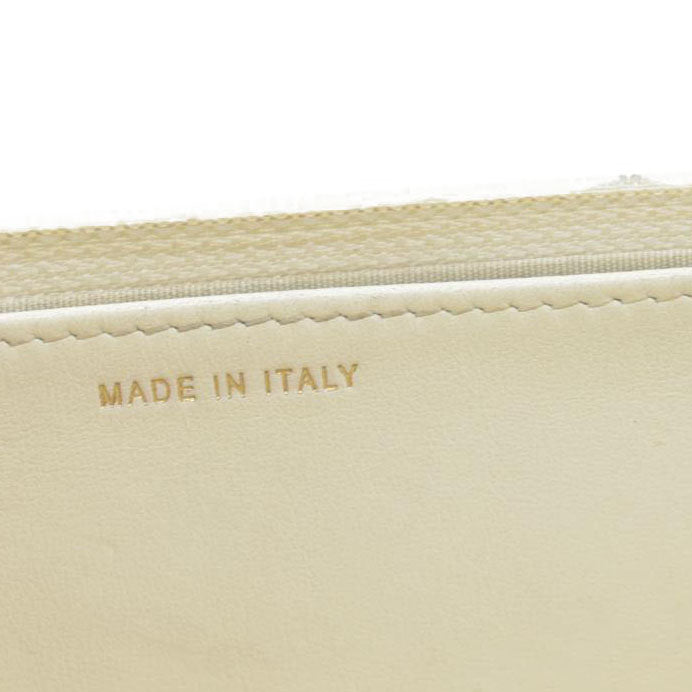 $3425 Chanel Caviar Quilted Boy Wallet On Chain WOC White