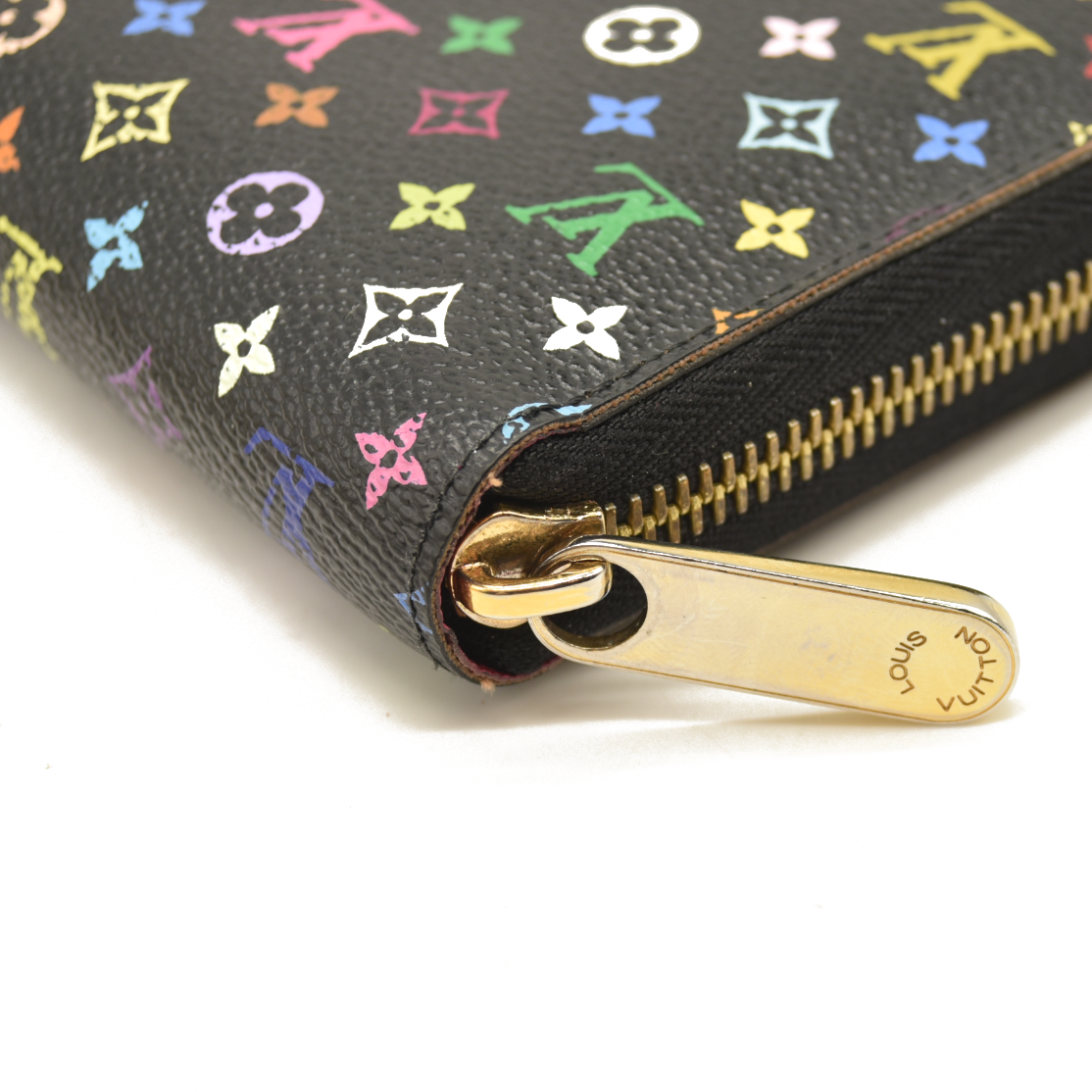 Louis Vuitton  Monogram Multicolor Murakami Zippy Wallet Black Fuchsia