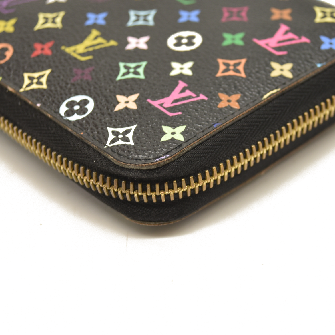 Louis Vuitton  Monogram Multicolor Murakami Zippy Wallet Black Fuchsia