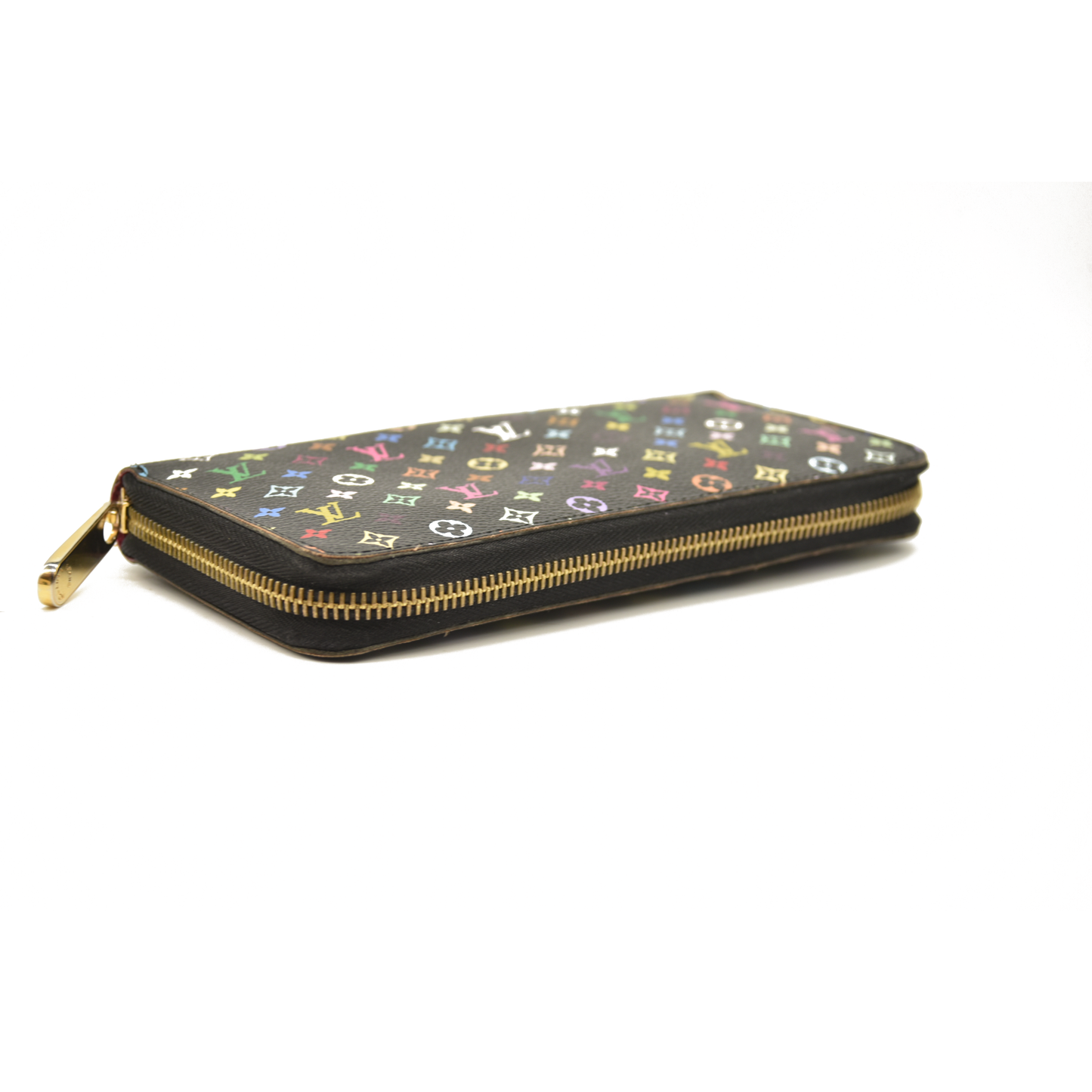Louis Vuitton  Monogram Multicolor Murakami Zippy Wallet Black Fuchsia