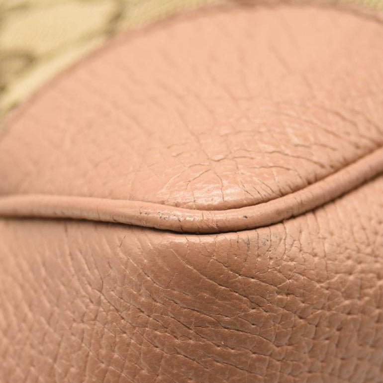 GUCCI Monogram Bree Zippered Tote Beige Soft Pink
