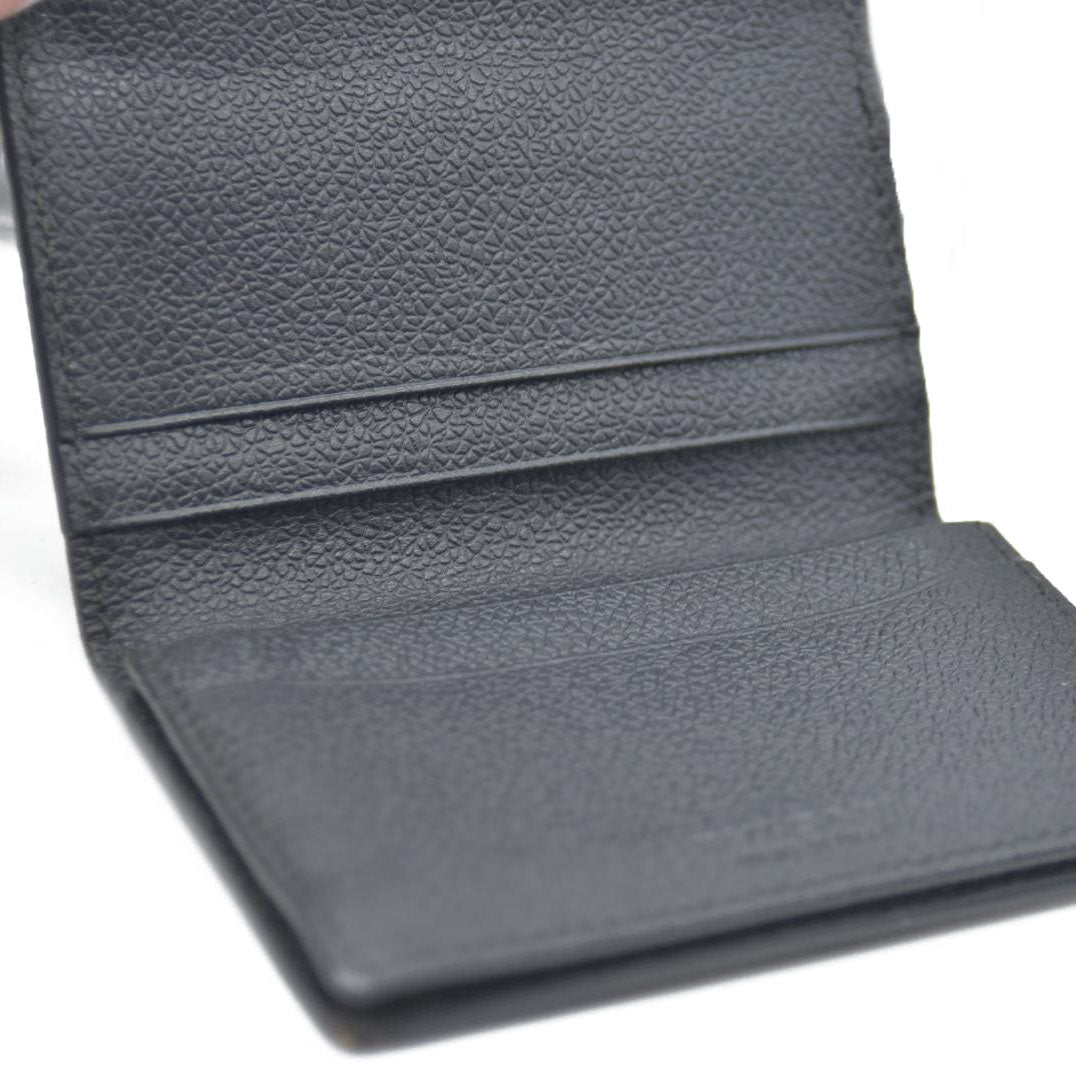 AUCTION $545 BVLGARI Millerige Leather Card Case Black