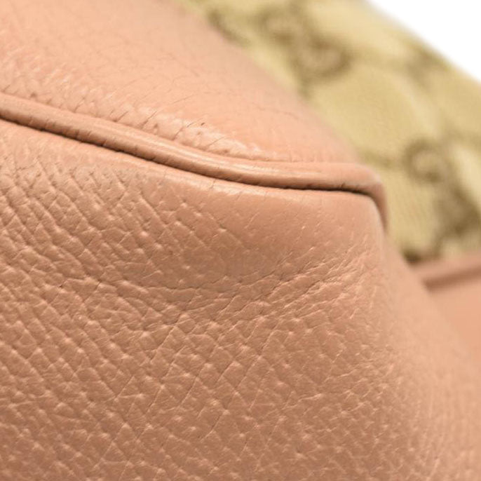 GUCCI Monogram Bree Zippered Tote Beige Soft Pink