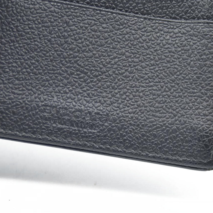 AUCTION $545 BVLGARI Millerige Leather Card Case Black