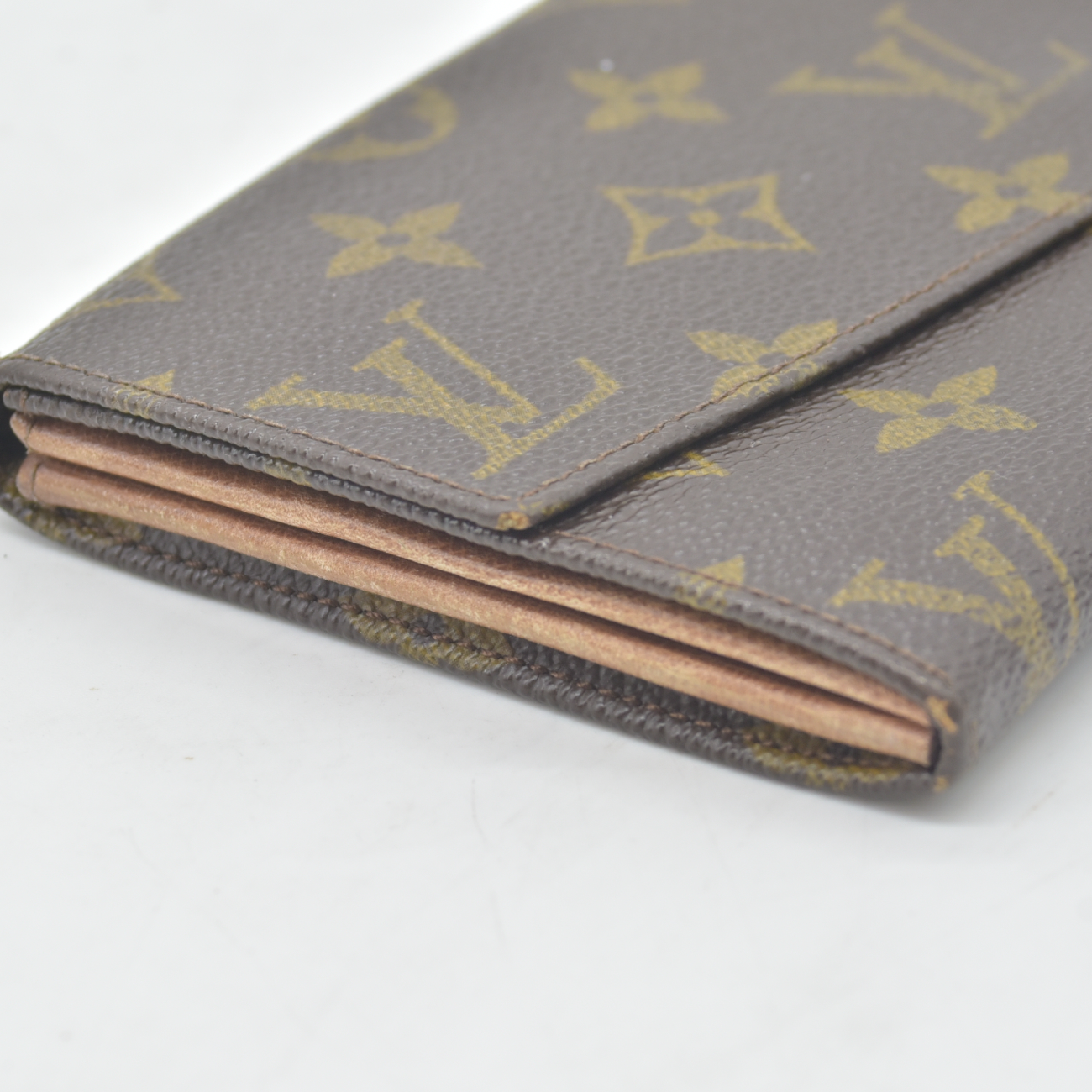 $775 1988 Louis Vuitton Monogram Long Sarah Wallet Brown 884AN