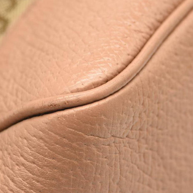 GUCCI Monogram Bree Zippered Tote Beige Soft Pink