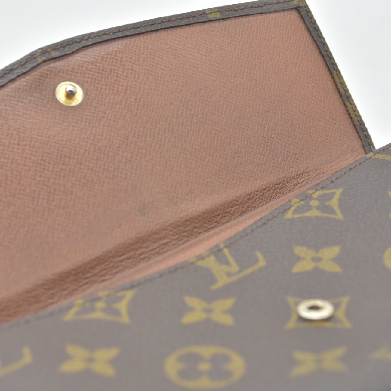 $775 1988 Louis Vuitton Monogram Long Sarah Wallet Brown 884AN