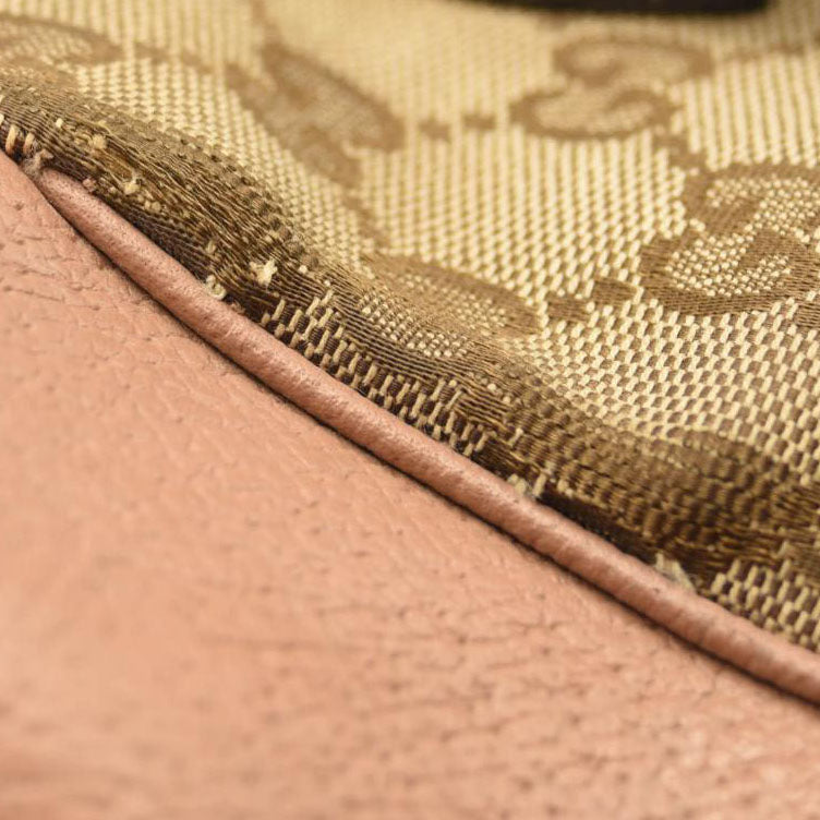 GUCCI Monogram Bree Zippered Tote Beige Soft Pink