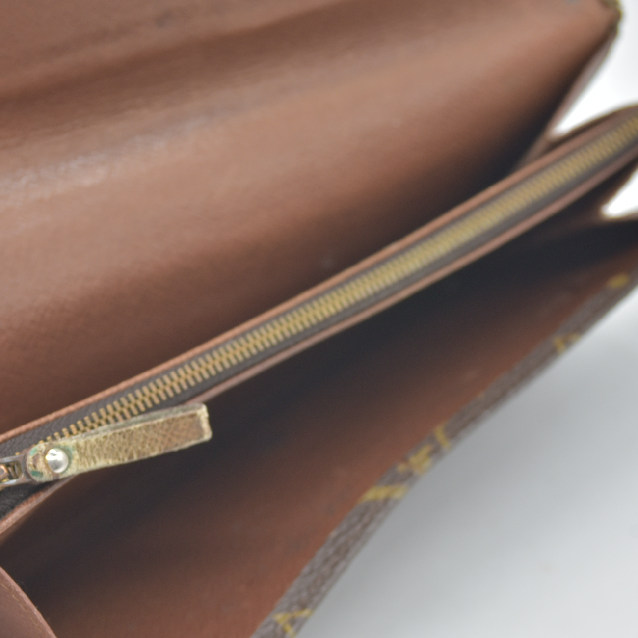 $775 1988 Louis Vuitton Monogram Long Sarah Wallet Brown 884AN