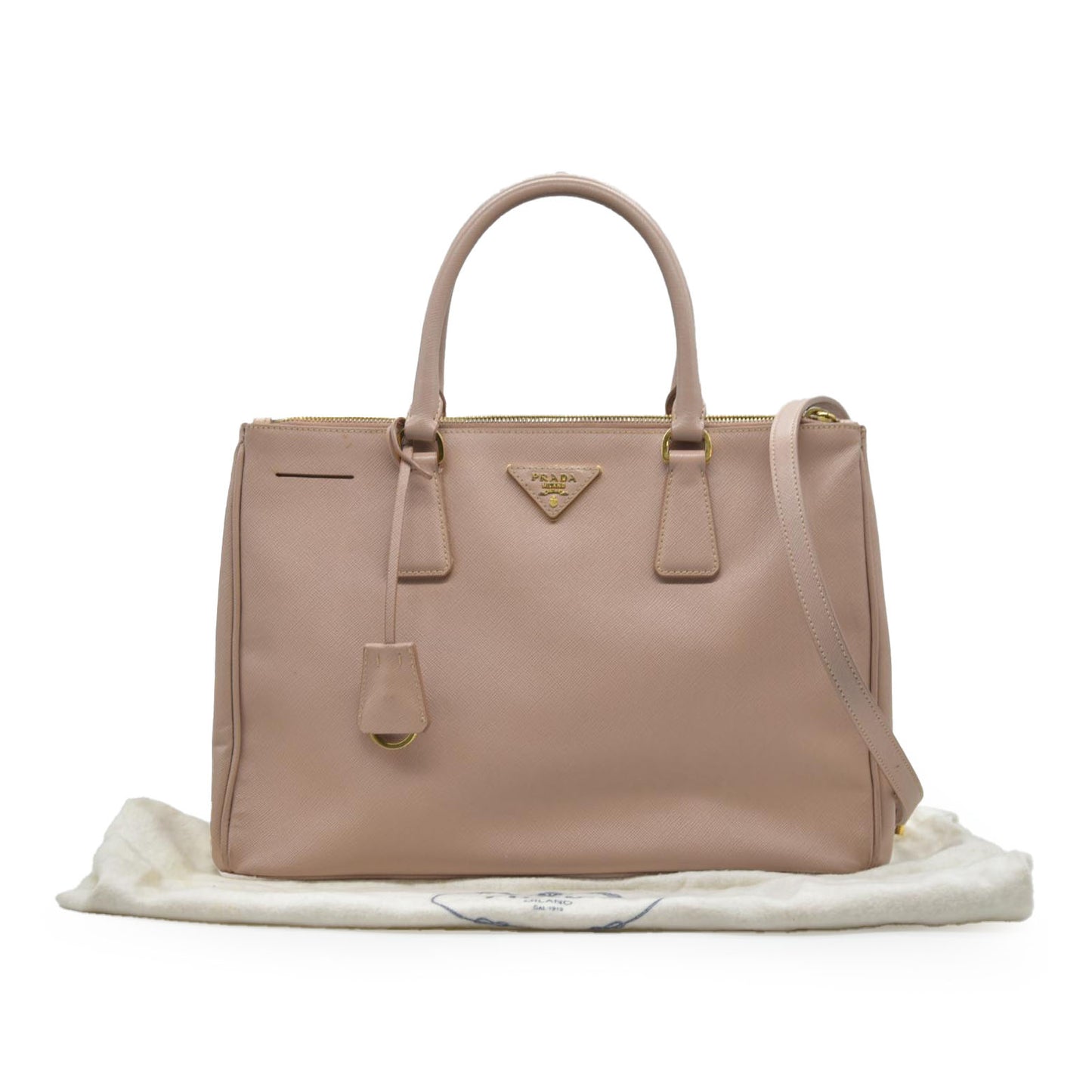 $4500  Prada  Saffiano Medium Galleria Double Zip Tote Cammeo