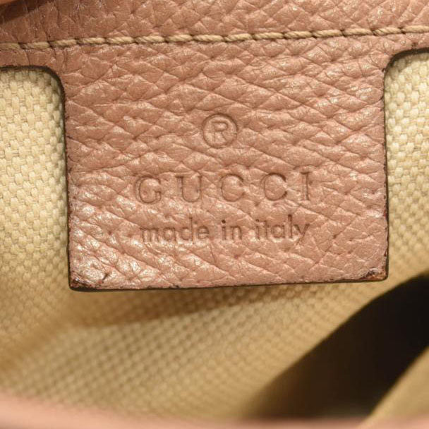 USED GUCCI Monogram Bree Zippered Tote Beige Soft Pink