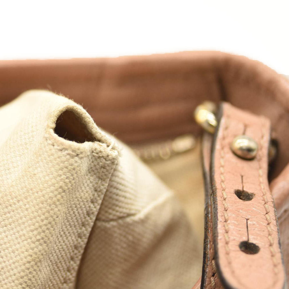 GUCCI Monogram Bree Zippered Tote Beige Soft Pink
