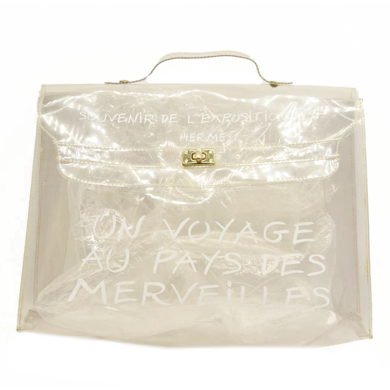 Hermes  Vinyl Souvenir De L'Exposition Kelly Transparent