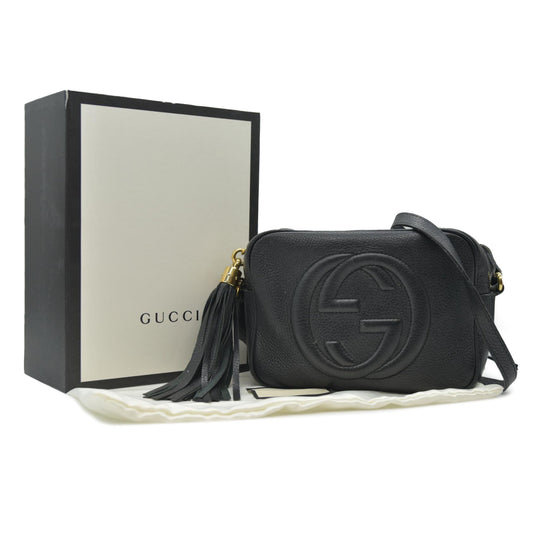 Gucci  Pebbled Calfskin Small Soho Disco Bag Black