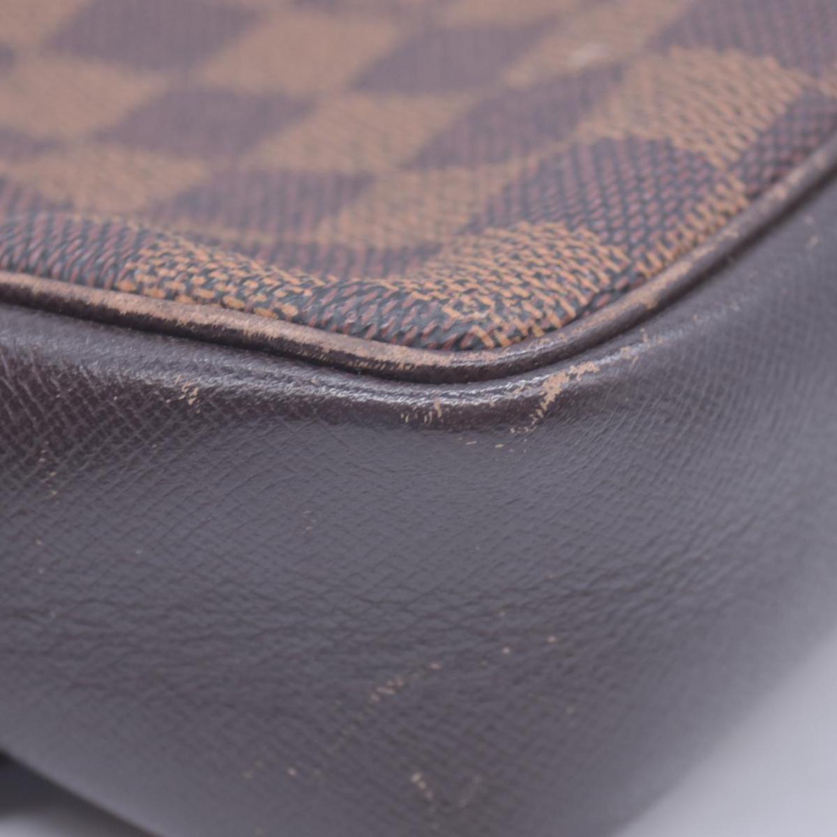 $850 1998 Louis Vuitton Damier Ebene Trousse Make Up Bag Pochette NO0928 CONSIGNMENT 10021081