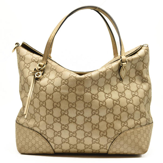 GUCCI Guccissima Medium Bree Foldover Tote Beige