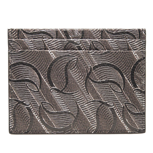 NEW Christian Louboutin Kios CL Print Card Case Black