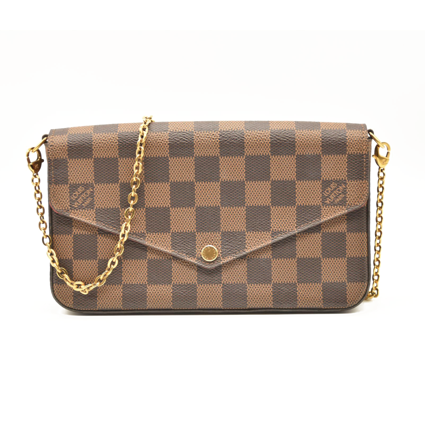 Louis Vuitton  Damier Ebene Pochette Felicie Chain Wallet CA0177