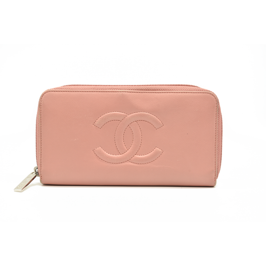 Chanel Large Timeless CC Zip Around Wallet Pink