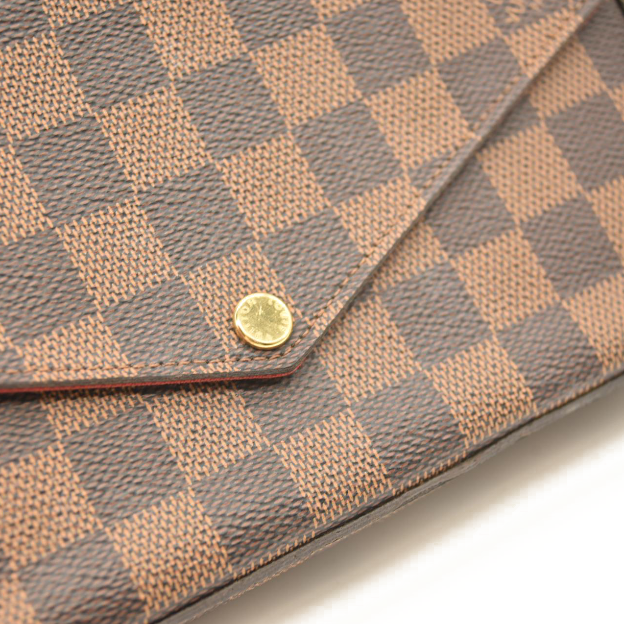 Louis Vuitton  Damier Ebene Pochette Felicie Chain Wallet CA0177