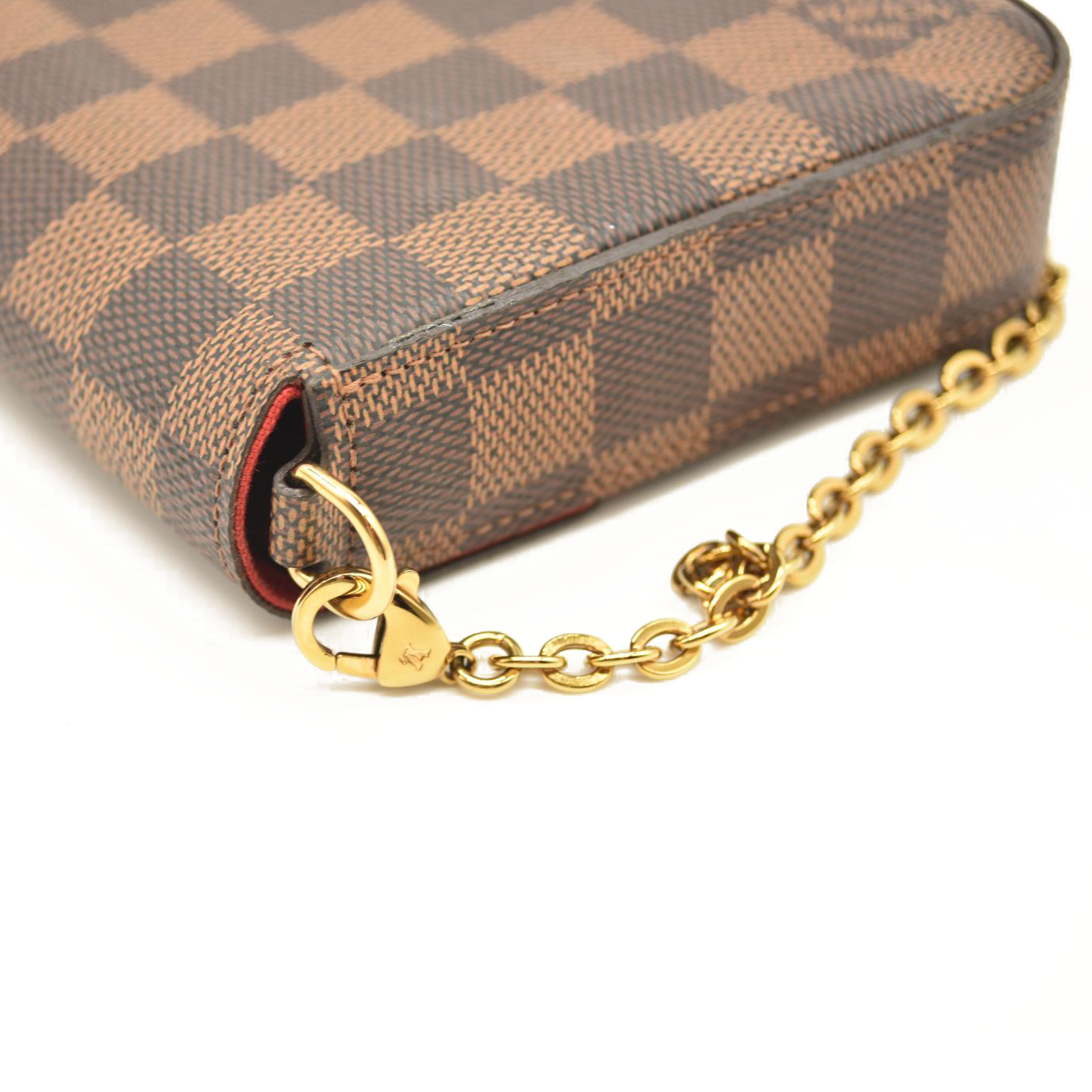 Louis Vuitton  Damier Ebene Pochette Felicie Chain Wallet CA0177