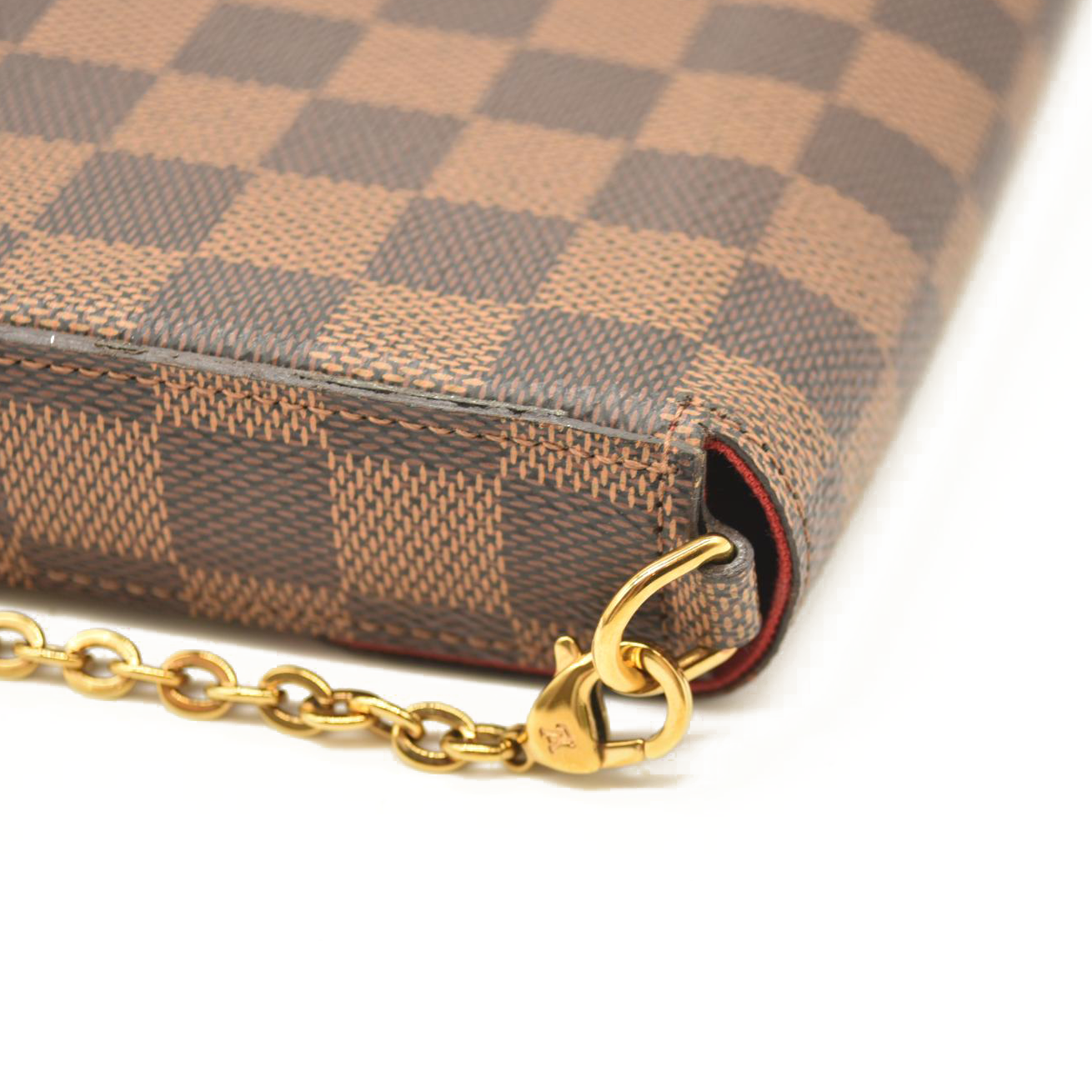 Louis Vuitton  Damier Ebene Pochette Felicie Chain Wallet CA0177