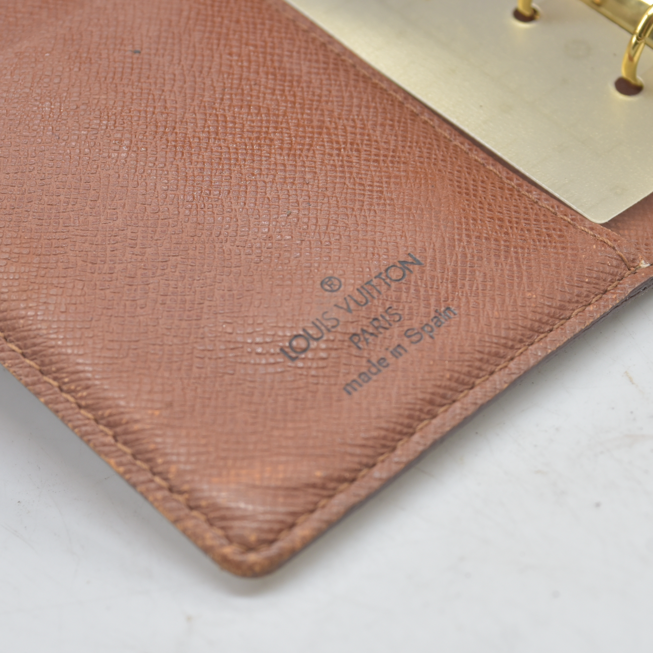 $505 1999 LOUIS VUITTON Monogram Small Ring Agenda Cover CA0959