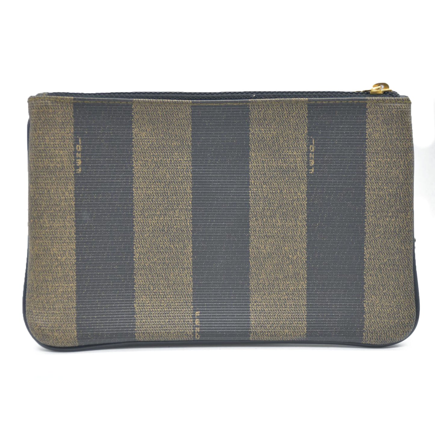 FENDI Pequin PVC Cosmetic Pouch Bag Khaki