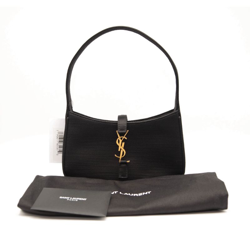 NEW Saint Laurent Le 5 A 7 Mini In Satin Black Shoulder Bag