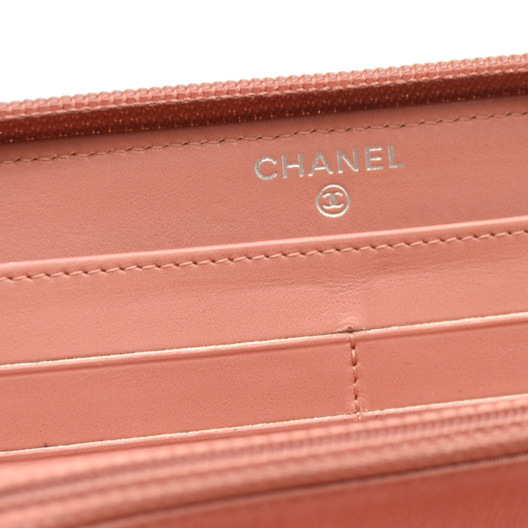 Chanel Large Timeless CC Zip Around Wallet Pink